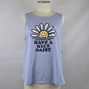 Life Is Good Have A Nice Daisy Lounge Sleep Tank Top Blue L NWT